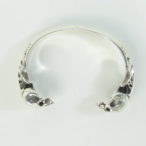 実際に弊社で買取させて頂いたCRAZY PIG/クレイジーピッグ 2スカル バングル ブレスレット/スモールの画像 5枚目