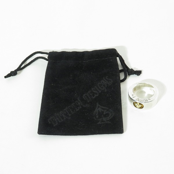 実際に弊社で買取させて頂いたTHIRTEEN DESIGNS/サーティーンデザインズ 18k/Silver ワンポイント スカル リング/12号の画像 9枚目