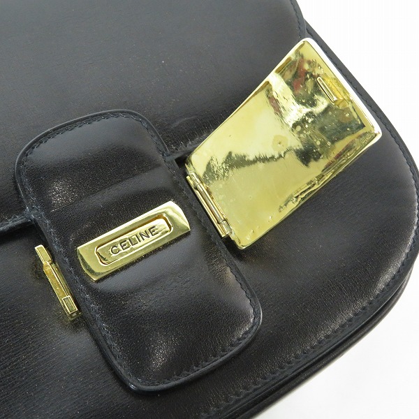 実際に弊社で買取させて頂いたCELINE/セリーヌ オールド 馬車金具 レザーショルダーバッグの画像 5枚目
