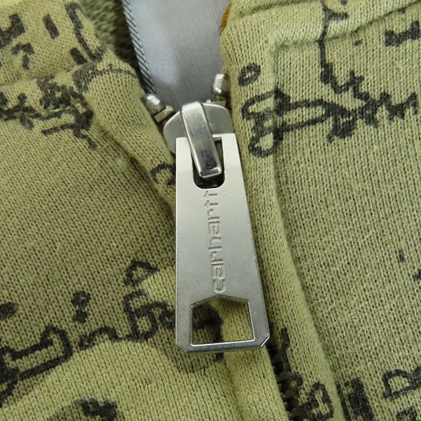 実際に弊社で買取させて頂いたCarhartt/カーハート 総柄 リブ ジップアップ パーカー/ジャケット/Mの画像 7枚目