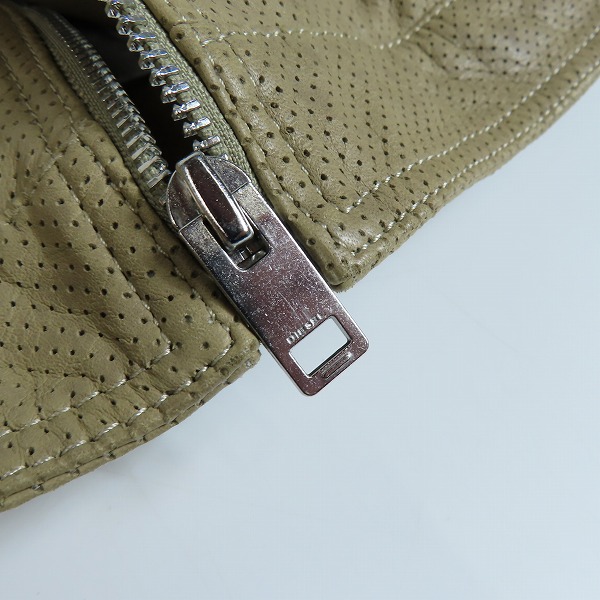 実際に弊社で買取させて頂いたDIESEL/ディーゼル シープスキン パンチングレザー ジップアップジャケット Sの画像 6枚目