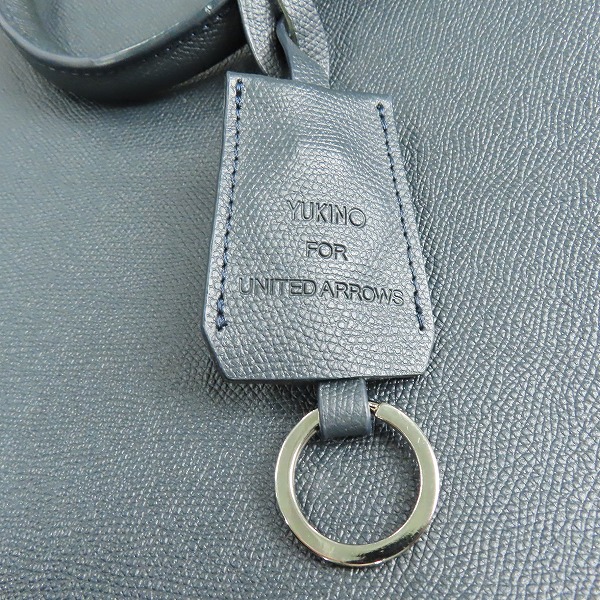 実際に弊社で買取させて頂いたYUKINO For UNITED ARROWS/ユキノ For ユナイテッドアローズ レザー ネイビー ビジネスバッグの画像 5枚目