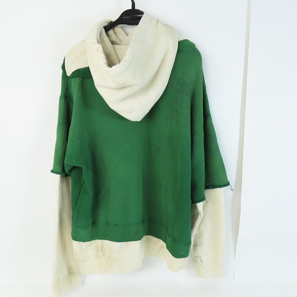 実際に弊社で買取させて頂いたMAISON MIHARA YASUHIRO/ミハラヤスヒロ 22SS SIFTSIDE COMBINED HD ダメージ加工レイヤードパーカー A08HD541/46の画像 1枚目