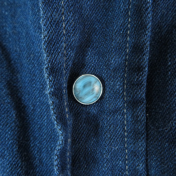 実際に弊社で買取させて頂いたBLUE BLUE/ブルーブルー コンチョボタン デニム ウエスタンシャツ/2の画像 6枚目