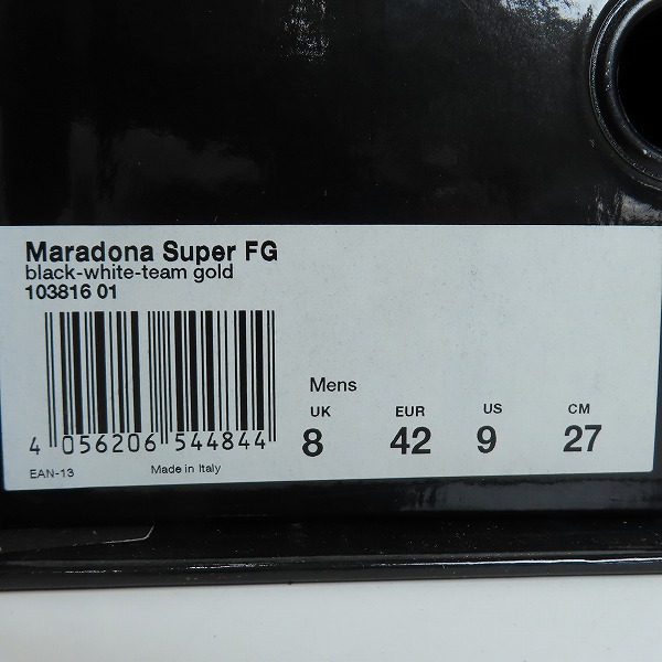 実際に弊社で買取させて頂いた【未使用】puma/プーマ maradona super fg 日本国内限定30足 スパイクシューズ 103816-01/27の画像 8枚目