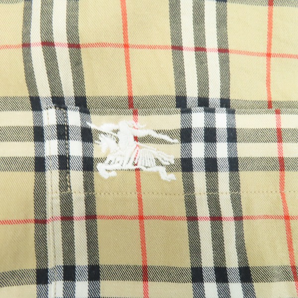 実際に弊社で買取させて頂いたBURBERRYS/バーバリーズ ホース刺繍 コットン ノバチェックシャツ/XLの画像 3枚目