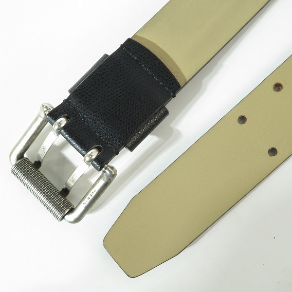 実際に弊社で買取させて頂いたEMPORIO ARMANI/エンポリオアルマーニ ロゴプレート レザー ベルトの画像 2枚目