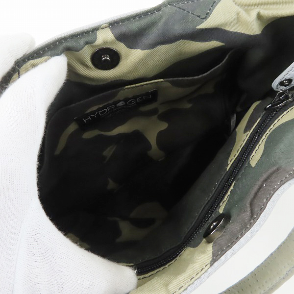 実際に弊社で買取させて頂いたHYDROGEN/ハイドロゲン ロゴチャーム付 ハンドバッグ グレーの画像 3枚目