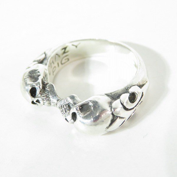 実際に弊社で買取させて頂いたCRAZY PIG/クレイジーピッグ 2スカル チューダー リング 17.5号