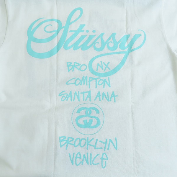 実際に弊社で買取させて頂いたSTUSSY/ステューシー ワールドツアー プリントTシャツ 半袖カットソー ホワイト Mの画像 5枚目