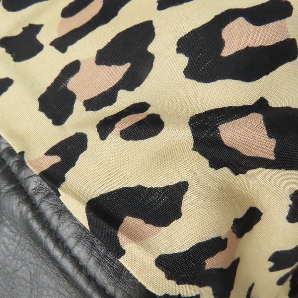 実際に弊社で買取させて頂いたWACKO MARIA/ワコマリア GUILTY PARTIES カウハイド レオパード シングルライダース レザージャケット/Mの画像 6枚目