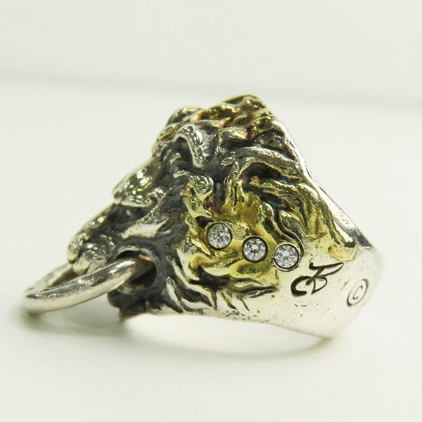 実際に弊社で買取させて頂いたBWL/ Bill Wall Leather/ビルウォールレザー ライオンヘッド リング シルバーリング 20.5-21.5号の画像 2枚目