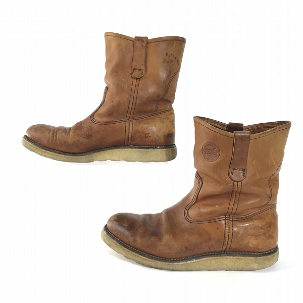 実際に弊社で買取させて頂いたRED WING/レッドウイング 90's 866 緑犬タグ アイリッシュセッター ペコスブーツ /9Eの画像 3枚目