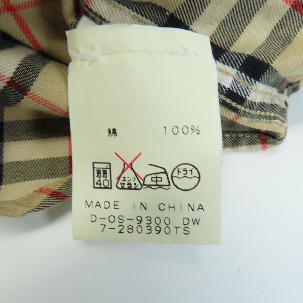 実際に弊社で買取させて頂いたBURBERRYS/バーバリーズ ホース刺繍 コットン ノバチェックシャツ/XLの画像 4枚目