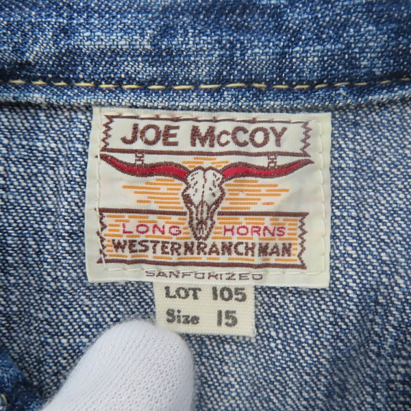 実際に弊社で買取させて頂いたJoe McCOY/ジョーマッコイ THE REAL McCOY'S/リアルマッコイズ デニムシャツ Lot105/15の画像 2枚目