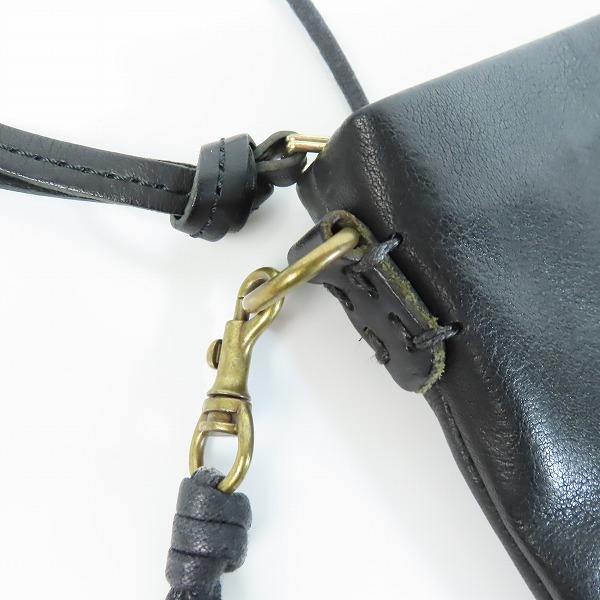 実際に弊社で買取させて頂いたSLOW by BEAMS/スロウ バイ ビームス レザー ショルダーポーチ ブラックの画像 6枚目