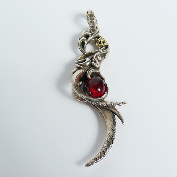 実際に弊社で買取させて頂いたBloody Mary/ブラッディマリー K18付き 火食い鳥/ヒクイドリ ペンダントトップ w/レッドアンバーの画像 1枚目