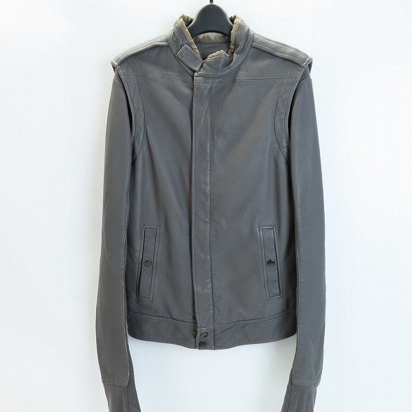 実際に弊社で買取させて頂いたRICK OWENS/リックオウエンス pilot leather jacket/パイロットレザージャケット ニット切替シングルライダース RU6765/Sの画像 0枚目