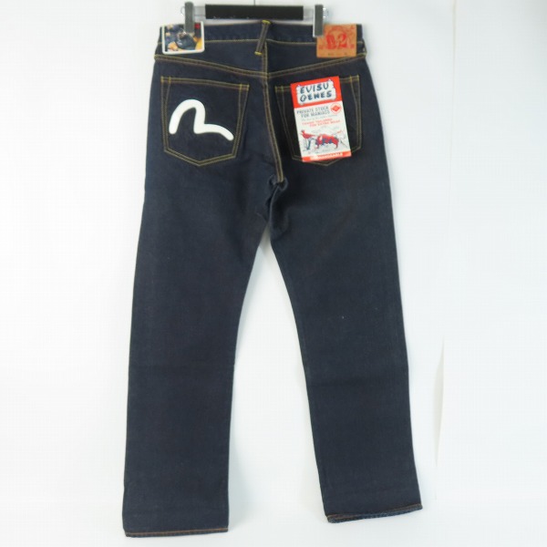 実際に弊社で買取させて頂いた【未使用】EVISU/エヴィス LOT:0331 カモ型抜き インディゴデニムパンツ EA04HJE03/34の画像 1枚目