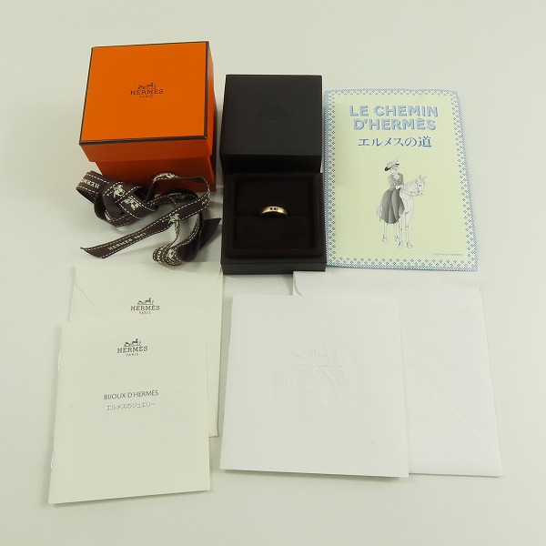 実際に弊社で買取させて頂いたHERMES/エルメス AU750/K18 エヴァー ヘラクレス ダイヤモンドリング/指輪 51/10.5号の画像 9枚目