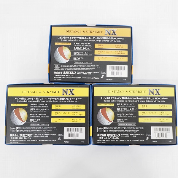 実際に弊社で買取させて頂いた【未使用】HONMA/ホンマ NX ゴルフボール ホワイト・オレンジ 計3ダース の画像 4枚目