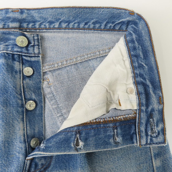 実際に弊社で買取させて頂いたLevi’s/リーバイス 80年代頃 501 刻印555 バレンシア工場 赤耳/スモールe ボタンフライ デニムパンツの画像 6枚目