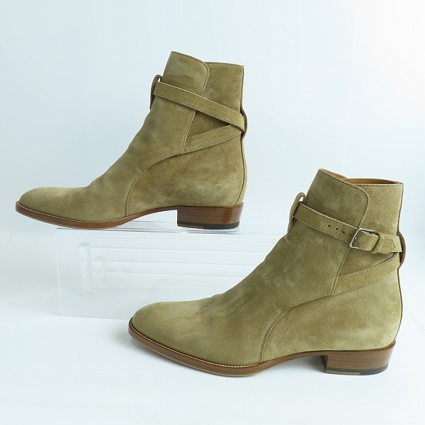 実際に弊社で買取させて頂いたSAINT LAURENT PARIS/サンローランパリ ワイアット ジョッパーブーツ スウェード 498372/41の画像 3枚目