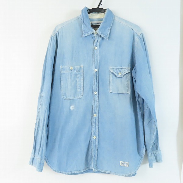 実際に弊社で買取させて頂いたNEIGHBORHOOD/ネイバーフッド HEADLIGHT/C-SHIRT.LS 長袖 シャンブレー シャツ  152AQNH-SHM01 /XL