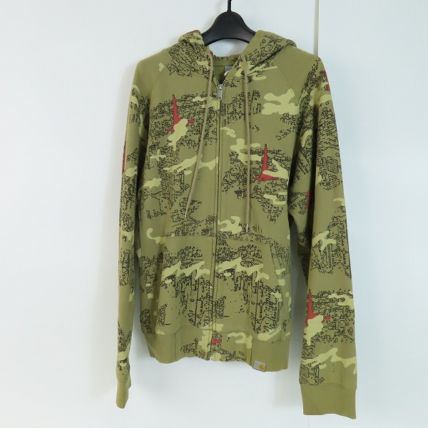 実際に弊社で買取させて頂いたCarhartt/カーハート 総柄 リブ ジップアップ パーカー/ジャケット/M