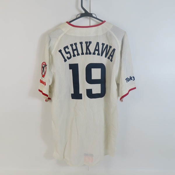 実際に弊社で買取させて頂いたデサント×ビームス 東京ヤクルトスワローズ ホーム レプリカユニフォーム ＃19 石川雅規 DYS-0601/Fの画像 1枚目