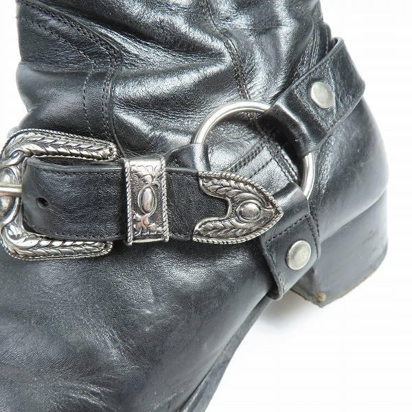 実際に弊社で買取させて頂いたSAINT LAURENT PARIS/サンローランパリ  19SS バックル装飾ワイアットハーネスブーツ 553604/40の画像 6枚目