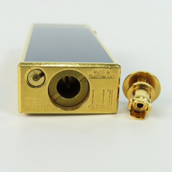 実際に弊社で買取させて頂いたdunhill/ダンヒル サイドローラー ガスライター ブルー×ゴールドの画像 3枚目