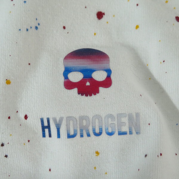 実際に弊社で買取させて頂いた【未使用】HYDROGEN/ハイドロゲン ペンキ加工 スカルアイコン 半袖Tシャツ Sの画像 3枚目