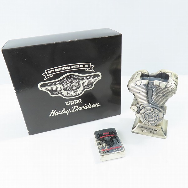 実際に弊社で買取させて頂いたZIPPO/ジッポー ハーレーダビッドソン 95th ANNIVERSARY LIMITED 台座付き 1997年製の画像 7枚目