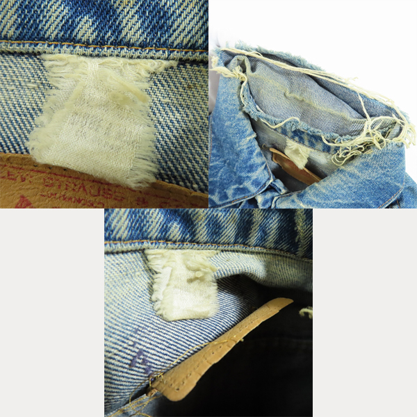 実際に弊社で買取させて頂いたLevis/リーバイス ヴィンテージ 3rd TYPE 刻印350 ビッグE 不均等V デニムジャケットの画像 4枚目