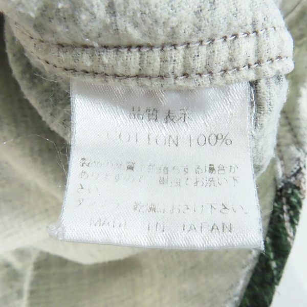 実際に弊社で買取させて頂いたTHE FLAT HEAD/フラットヘッド チェック ネルシャツ グリーン/42の画像 3枚目