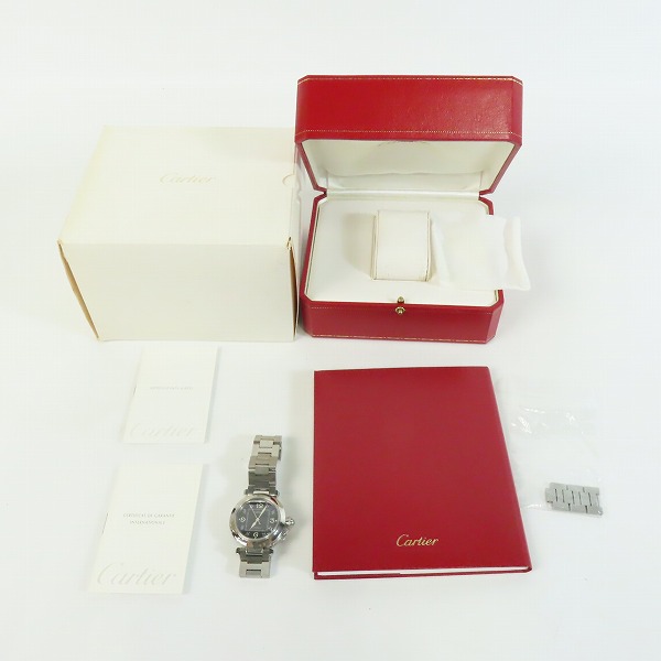 実際に弊社で買取させて頂いたCartier/カルティエ automatic  ブラック文字盤 腕時計 W31043M7 の画像 9枚目