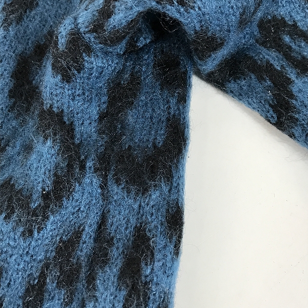 実際に弊社で買取させて頂いたWACKO MARIA/ワコマリア GUILTY PARTIES レオパード/ヒョウ柄 モヘア/ナイロン/ウール カーディガン ブルー系/Mの画像 8枚目