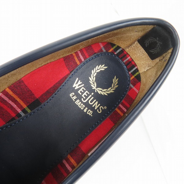 実際に弊社で買取させて頂いたFRED PERRY×G.H.BASS/フレッドペリー×ジーエイチバス weejuns/ウィージャンズ レザー コインローファー SB8070/UK6の画像 4枚目
