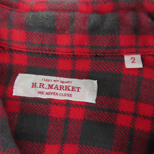 実際に弊社で買取させて頂いたHOLLYWOOD RANCH MARKET/ハリウッドランチマーケット スプリングネルチェック ロングスリーブワークシャツ ST2140/2の画像 2枚目