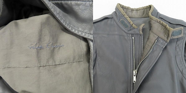 実際に弊社で買取させて頂いたRICK OWENS/リックオウエンス pilot leather jacket/パイロットレザージャケット ニット切替シングルライダース RU6765/Sの画像 2枚目