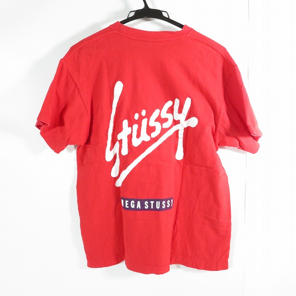 実際に弊社で買取させて頂いたSTUSSY/ステューシー 90s 紺タグ オールドステューシー プリント Tシャツ Mの画像 1枚目
