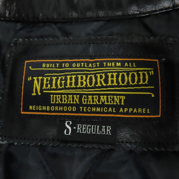 実際に弊社で買取させて頂いたNEIGHBORHOOD/ネイバーフッド 12AW Vincent / BL-JKT レザー ライダース ジャケット 122CCNH-JKM02/Sの画像 2枚目