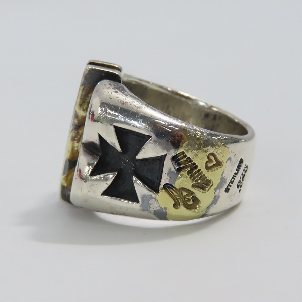 実際に弊社で買取させて頂いたBWL/Bill Wall Leather/ビルウォールレザー ダラー リング w/ゴールドサダー 24-26号の画像 2枚目