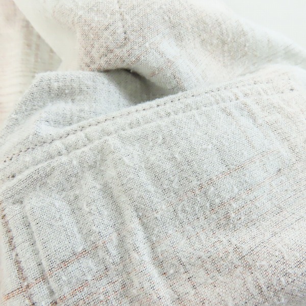 実際に弊社で買取させて頂いたTHE FLAT HEAD/フラットヘッド チェック ネルシャツ オレンジ/40の画像 6枚目