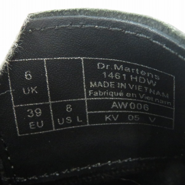 実際に弊社で買取させて頂いたDr.Martens/ドクターマーチン 1461 HDW/MONO 3EYE SHOE/3ホールブーツ UK6の画像 5枚目