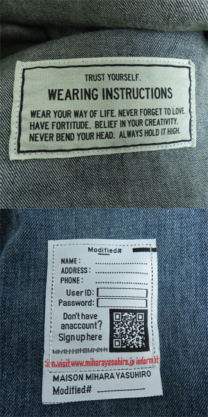 実際に弊社で買取させて頂いたMaison MIHARA YASUHIRO/メゾンミハラヤスヒロ ダブルレイヤードデニムシャツ J11SH021/48の画像 3枚目