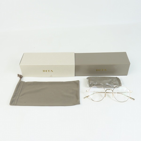 実際に弊社で買取させて頂いたdita/ディータ ARTOA.82  White Gold Clear 眼鏡/メガネフレーム ゴールド DTX162-A-01の画像 9枚目