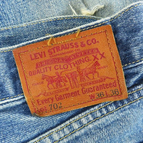 実際に弊社で買取させて頂いたLevi’s/リーバイス 702-XX 刻印J22 ビッグE 赤耳 日本製 デニムパンツ/36の画像 2枚目