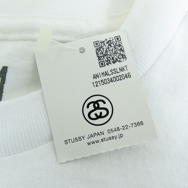 実際に弊社で買取させて頂いた【未使用】STUSSY/ステューシー パイソン柄 プリントTシャツ 半袖カットソー ホワイト Mの画像 7枚目